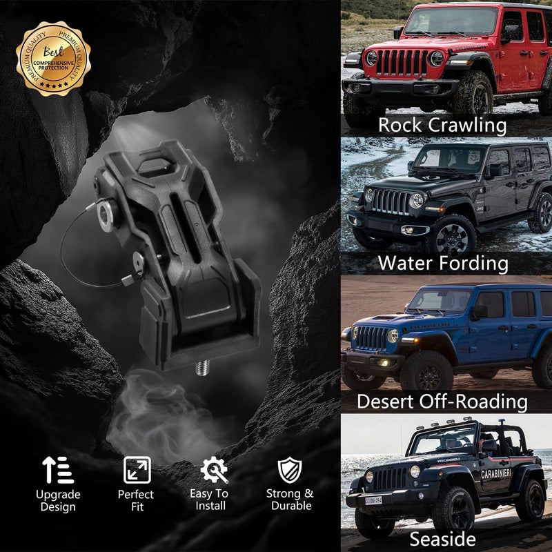 ZKJAYOE Upgraded Jeep Hood Latches with Keys, Hood Latch for 2018-2025 Jeep Wrangler JL JLU 4XE Jeep Gladiator JT, Anti-Theft Hood Lock Catch Latches Accessories, Off-Road Modified Style, 1 Pair (Not for JK) - Image 4
